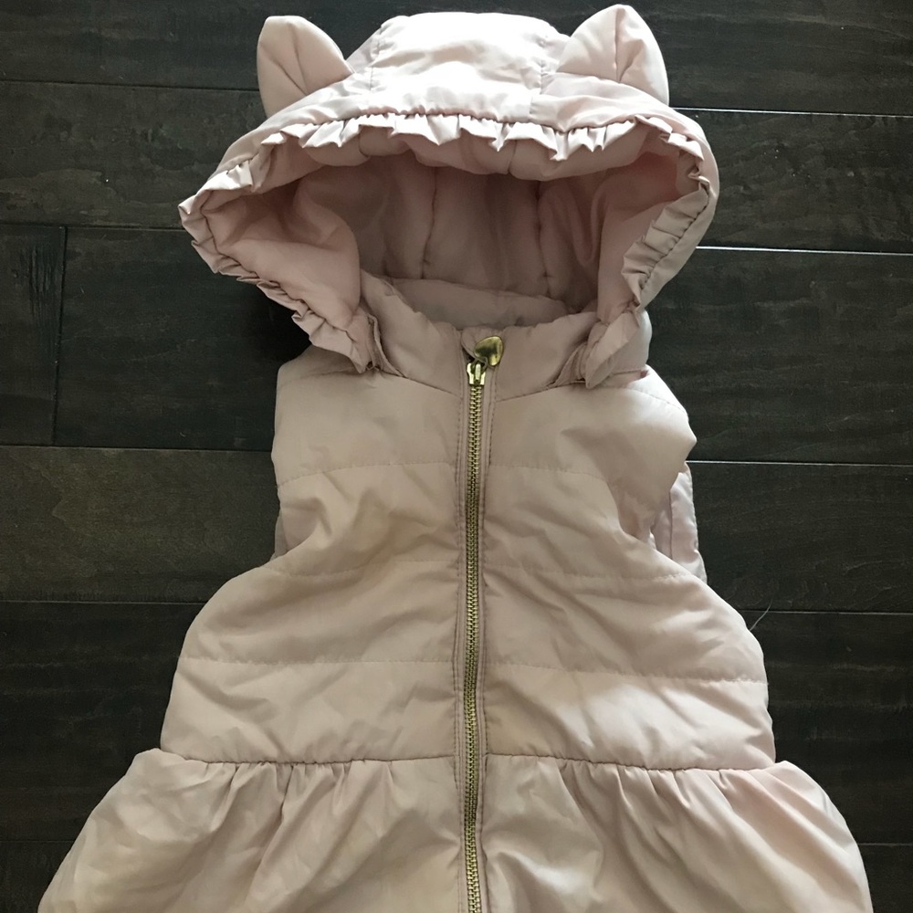 H&M Pink Kitty Puffer Vest